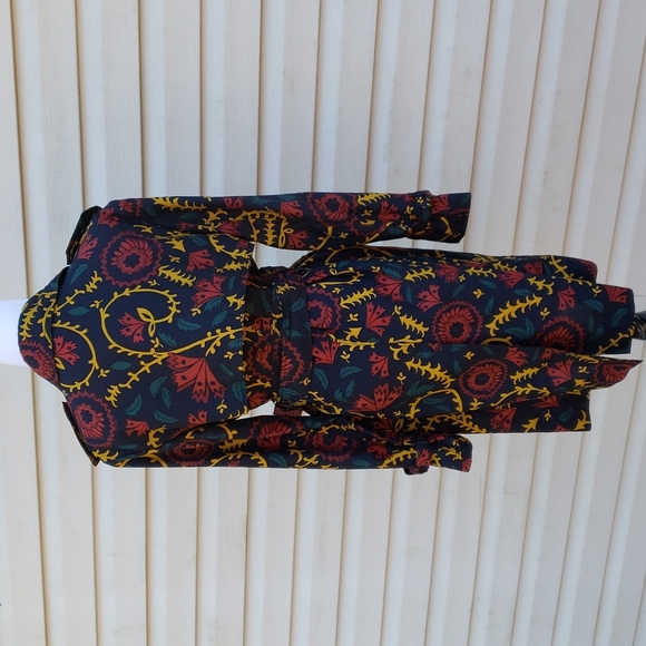 BURBERRY SILK FLORAL PRINT EVENING TRENCH COAT JACKET MADE IN ITALY - Picture 7 of 12